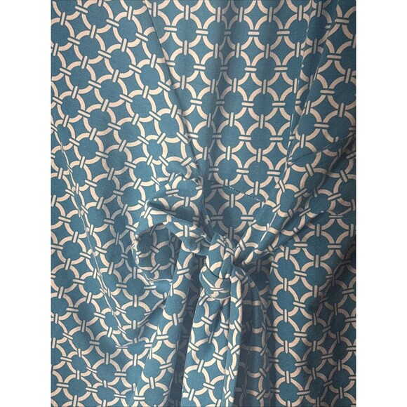 Talbots Petite XLDress Sheath Self Tie Cap Sleeve Stretch Blue Geometric Print - Picture 4 of 14